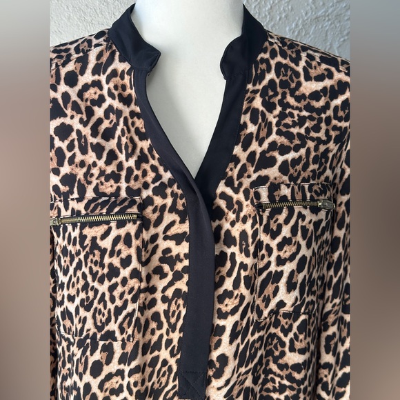 MNK Atelier Blouse Tan Brown  Size M - Picture 2 of 10